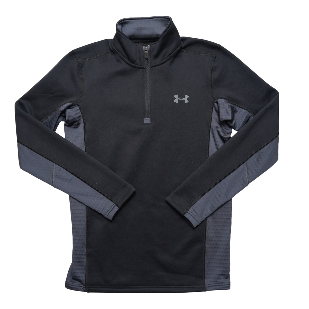 Under Armour ColdGear Quarter-Zip Pullover Mens Small Black Fitted Athletic
